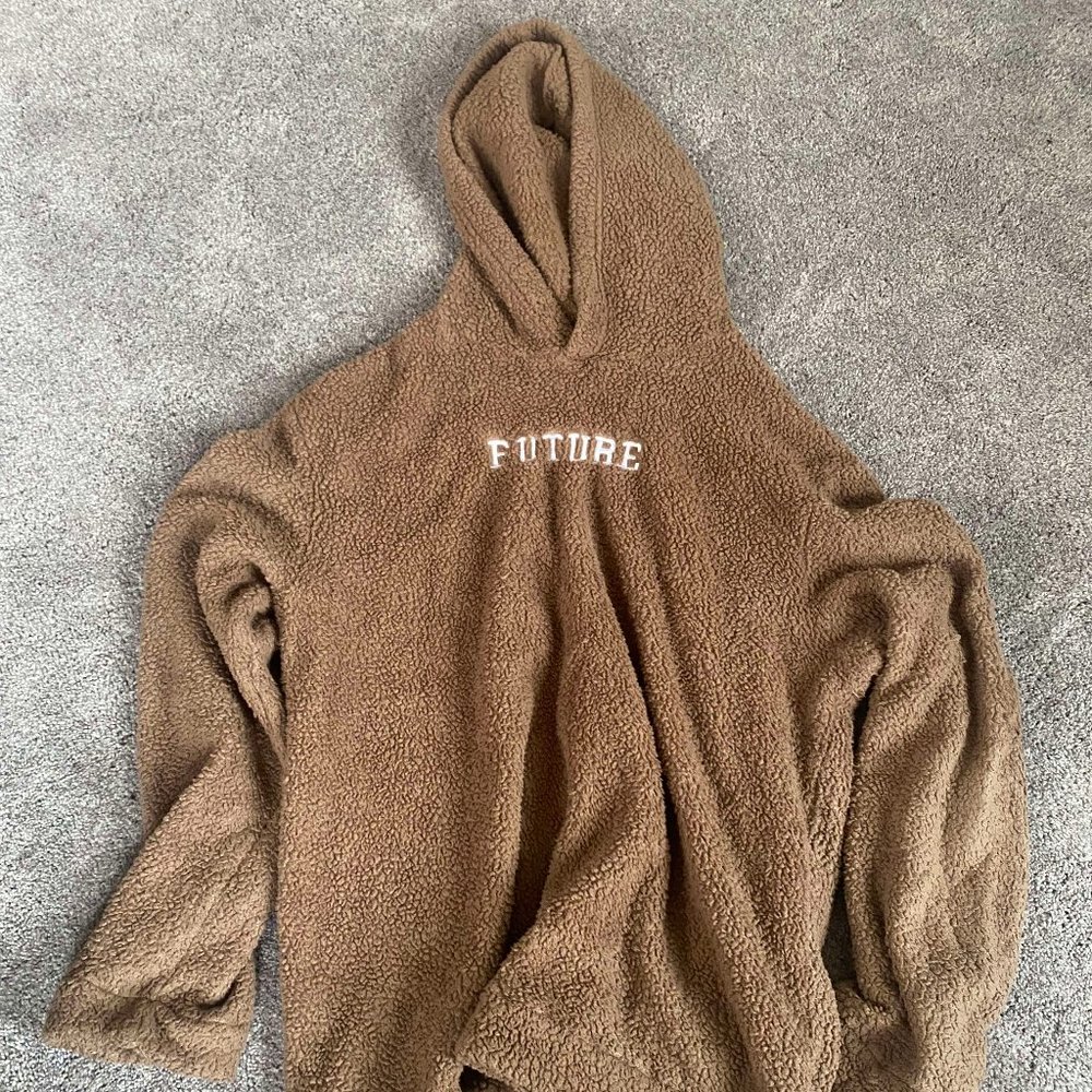 Shein Fuzzy Brown Sweatshirt